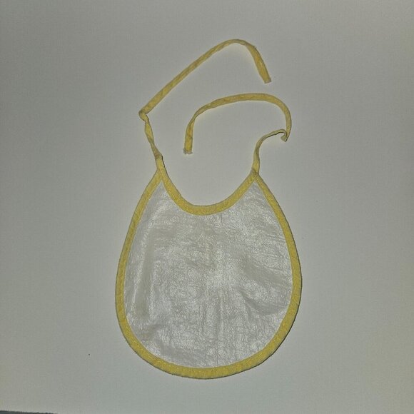 VTG Baby Bib Frog Butterfly Fish Water Yellow Trim - Picture 4 of 5
